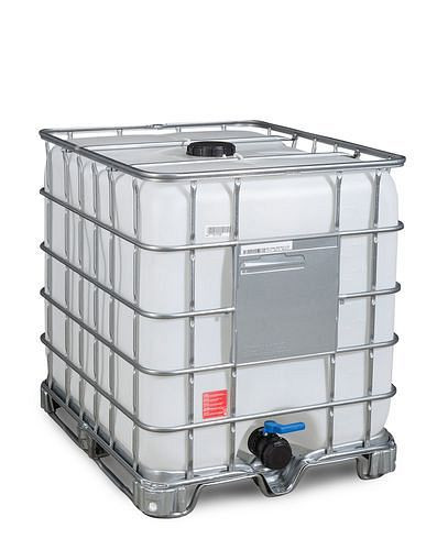 DENIOS Recobulk IBC Gefahrgut-Container, Stahlkufen, 1000 l, Öffnung NW150, Auslauf NW80, 266200