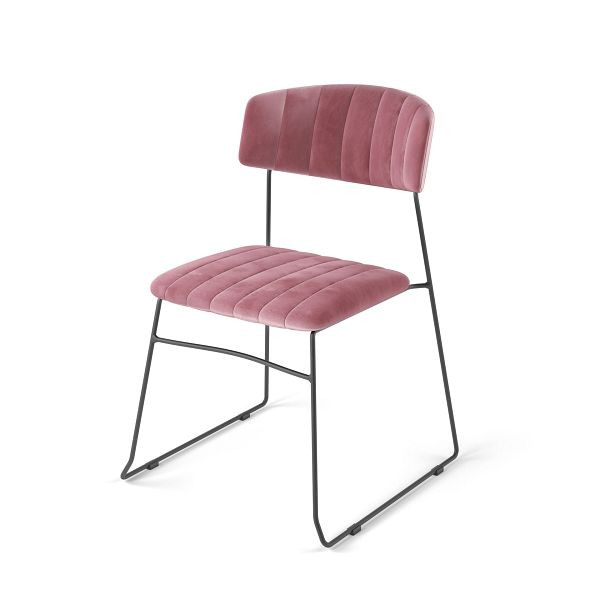VEBA Mundo stapelstoel roze, bekleed met kunstleer, brandvertragend, 54x55x79cm (BxDxH), 53005