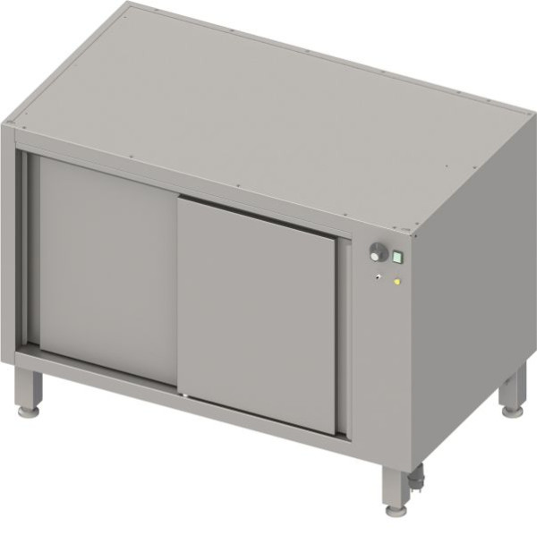 Stalgast RVS doorgeef verwarmde onderkast box versie 2.0, voor poten/onderstel, met schuifdeuren 1600x540x660 mm, BX16581