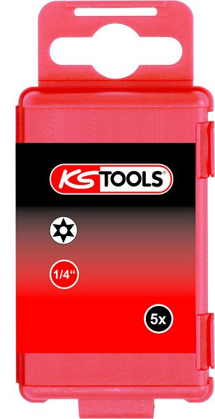 KS Tools 1/4" bit Torx, boring, 75 mm, TB8, 5 stuks, 911.7701