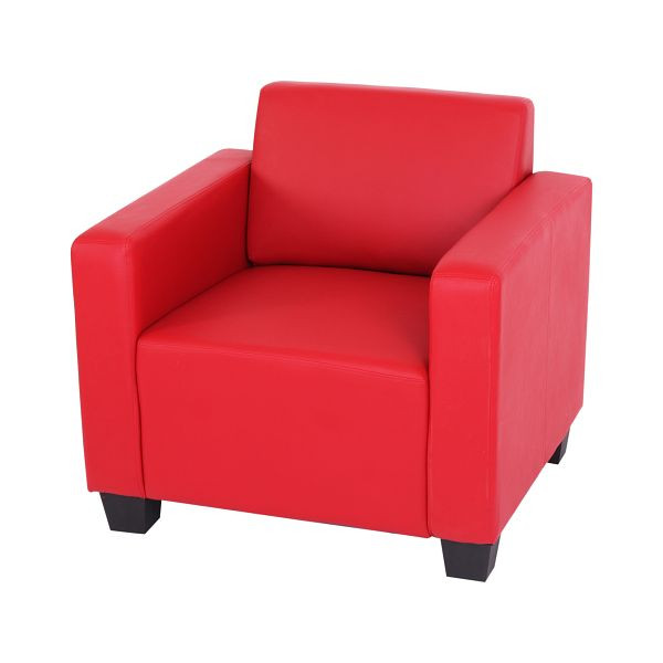 Mendler fauteuil loungestoel Lyon, kunstleer, rood, 21707