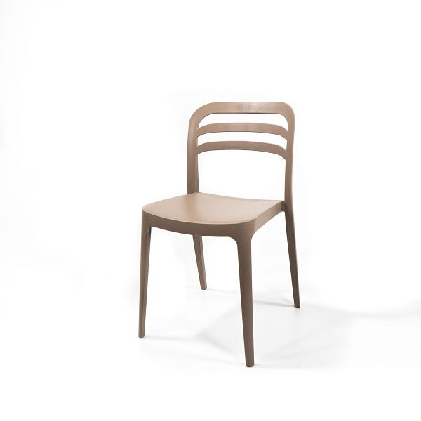VEBA Wave Chair Zandbeige, stapelstoel kunststof, 50927
