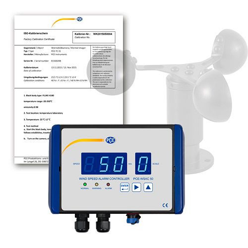 PCE Instruments Anemometer met vooralarm en alarm, PCE-WSAC 50-311