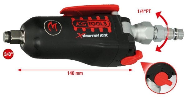 KS Tools 3/8" MONSTER Xtremelight mini persluchtslagmoersleutel met tuimelschakelaar, 108Nm, 515.3830